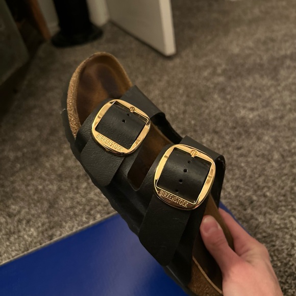 BIRKENSTOCK Arizona Big Buckle Slide Sandals in Black SIZE 7 - 7 1/2 (38) - Picture 8 of 13